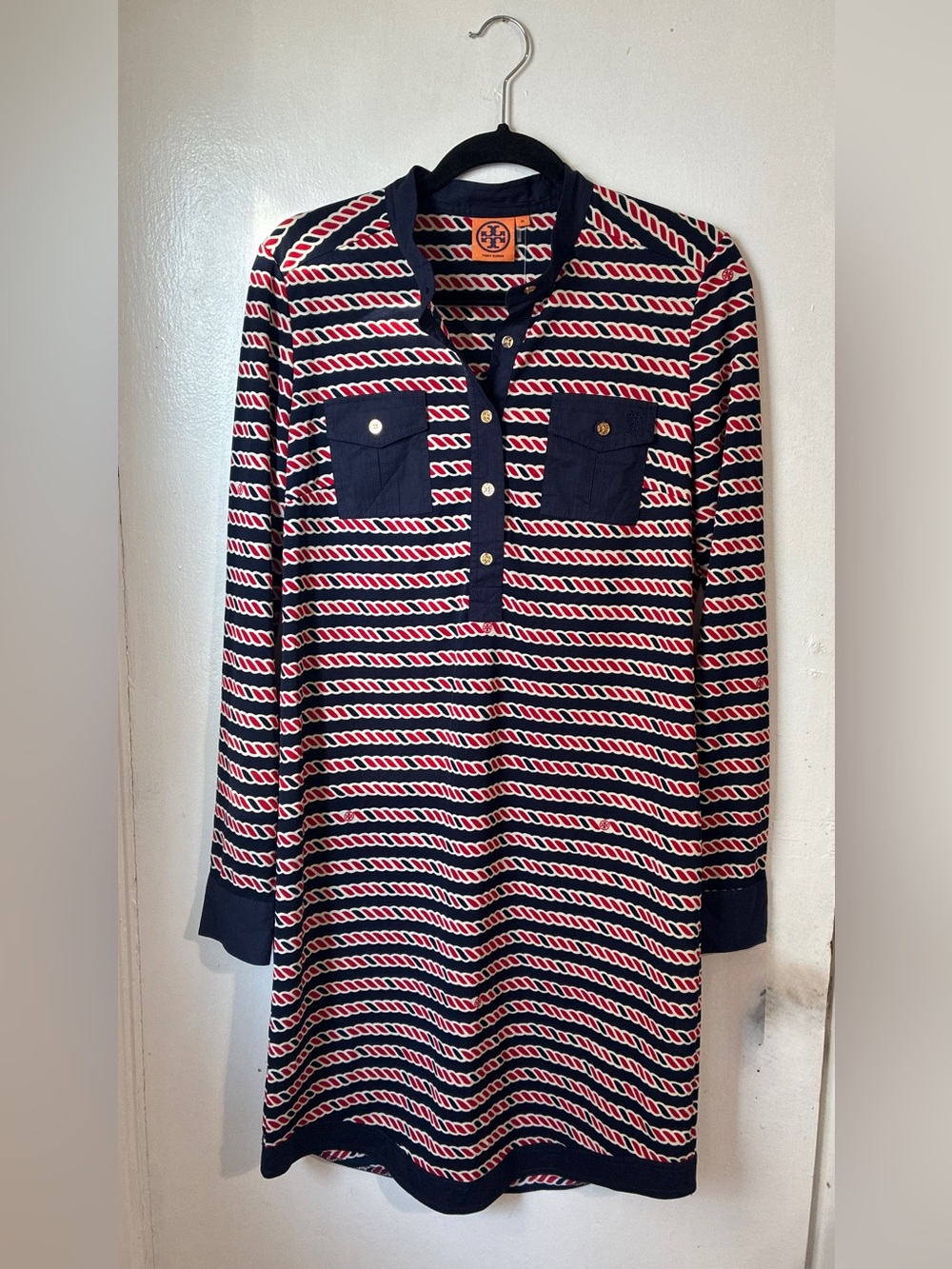 NWT Tory Burch Suzette Nautical Shirt Dress Medium